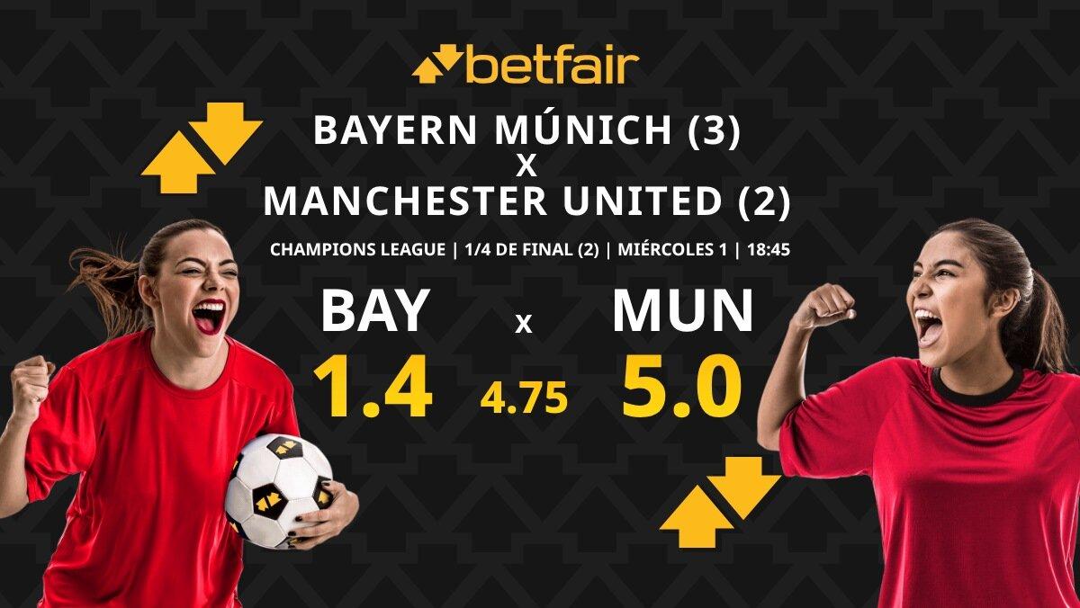 Bayern Múnich - Manchester United: horario, dónde ver, pronósticos, estadísticas y cuadro