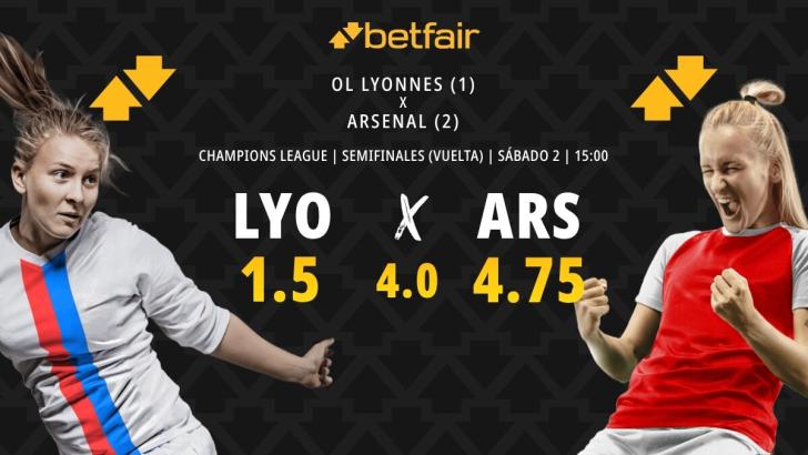 OL Lyonnes - Arsenal: horario, dónde ver, pronósticos y estadísticas
