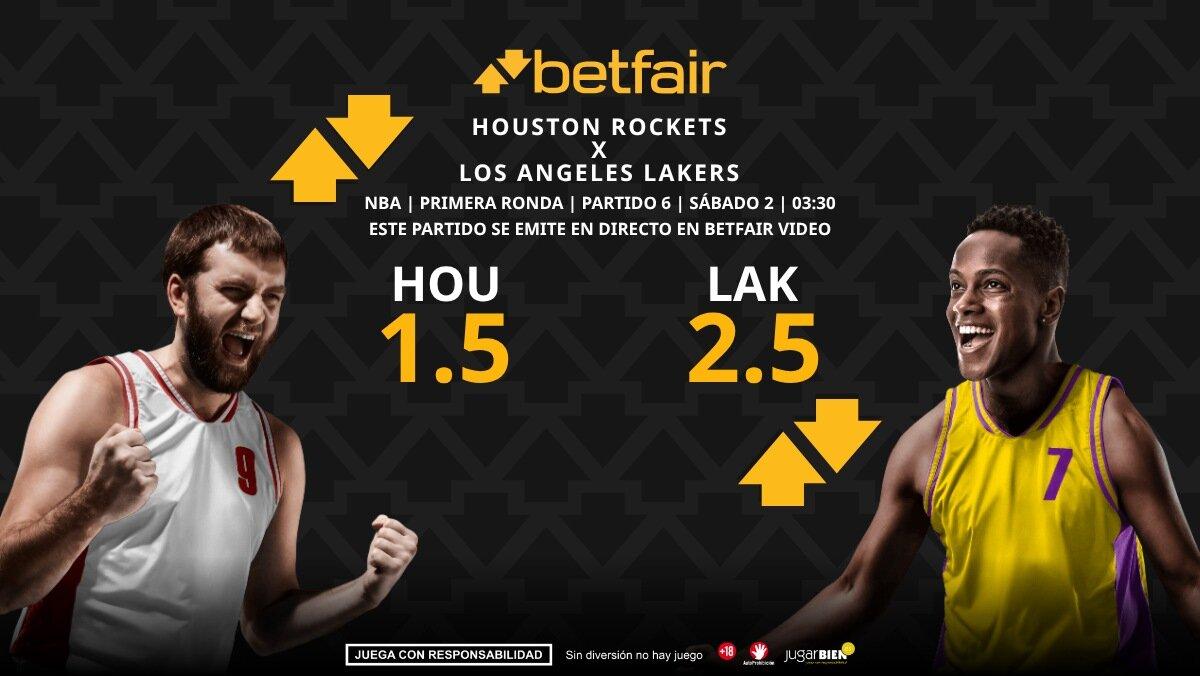 Houston Rockets - Los Angeles Lakers (partido 6): horario, dónde ver, pronósticos, estadísticas y cuadro