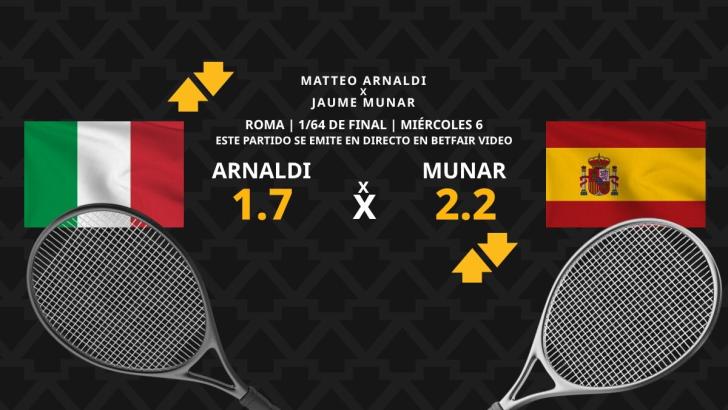 Matteo Arnaldi - Jaume Munar: horario, dónde ver, estadísticas y pronósticos