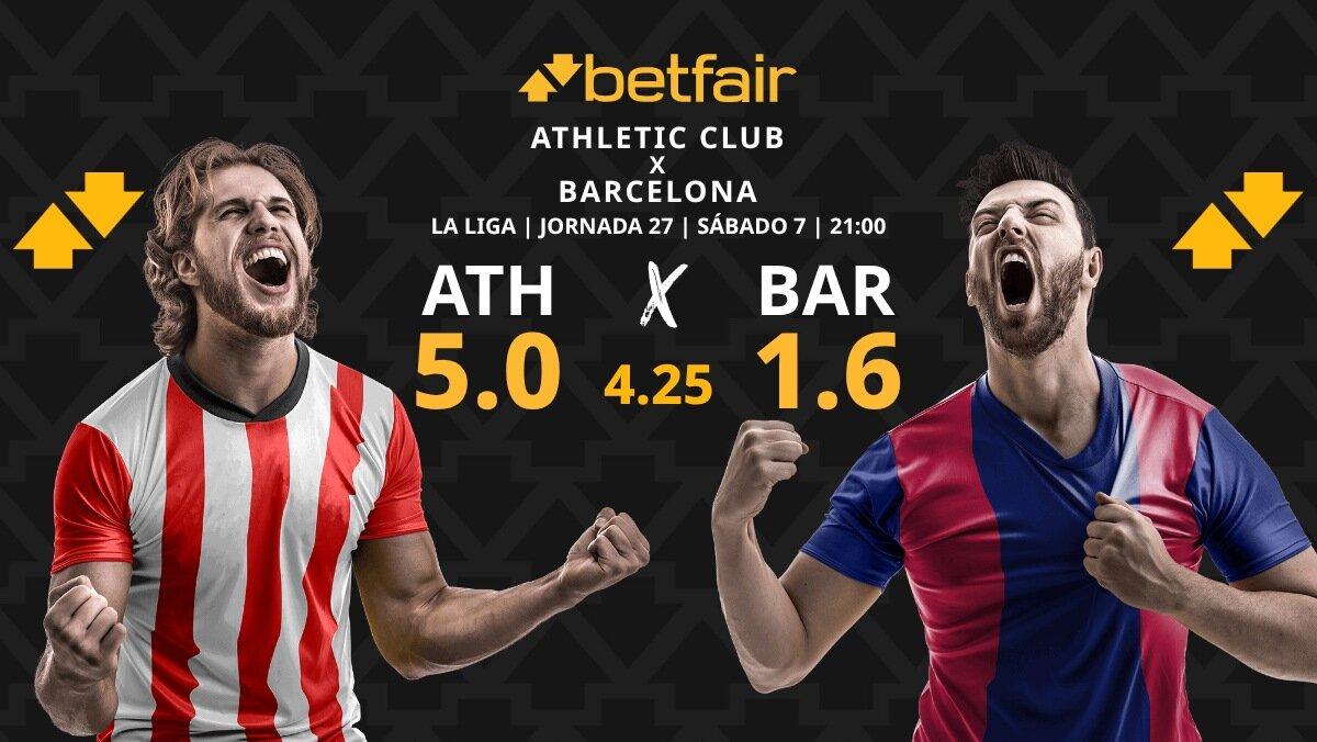 Athletic Club - Barcelona: horario, dónde ver, pronósticos, estadísticas y clasificación
