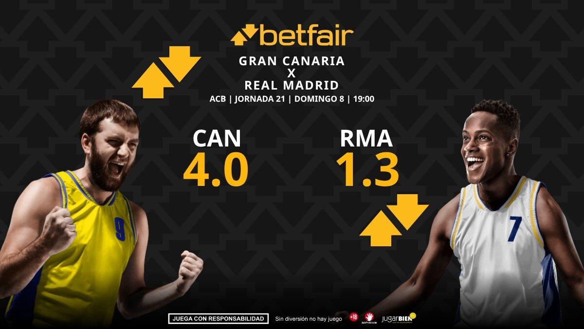 CB Gran Canaria - Real Madrid: horario, dónde ver, pronósticos, estadísticas y clasificación