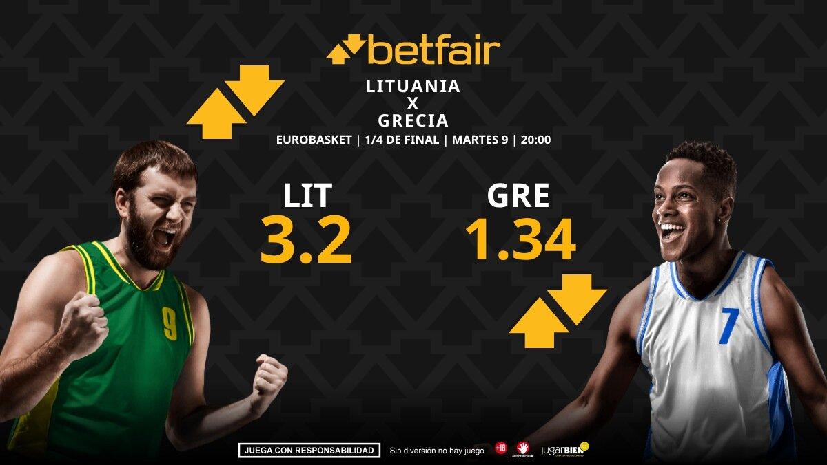 Lituania vs. Grecia: horario, dónde ver, pronósticos y estadísticas