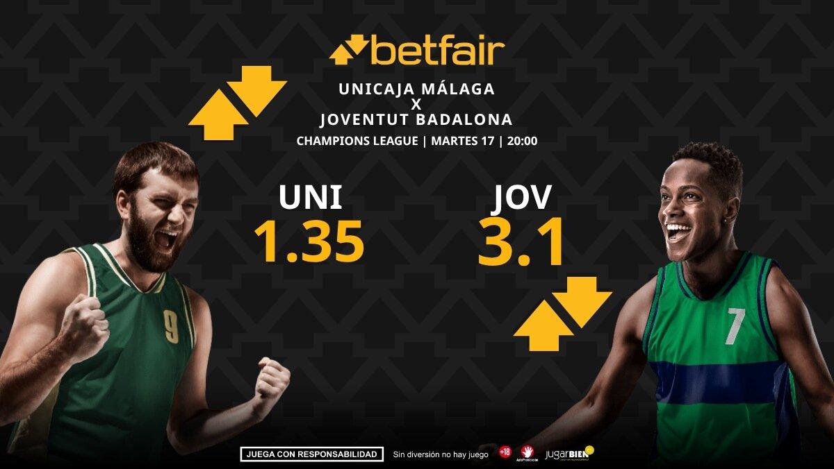 Unicaja Málaga - Joventut Badalona: horario, dónde ver, pronósticos y estadísticas