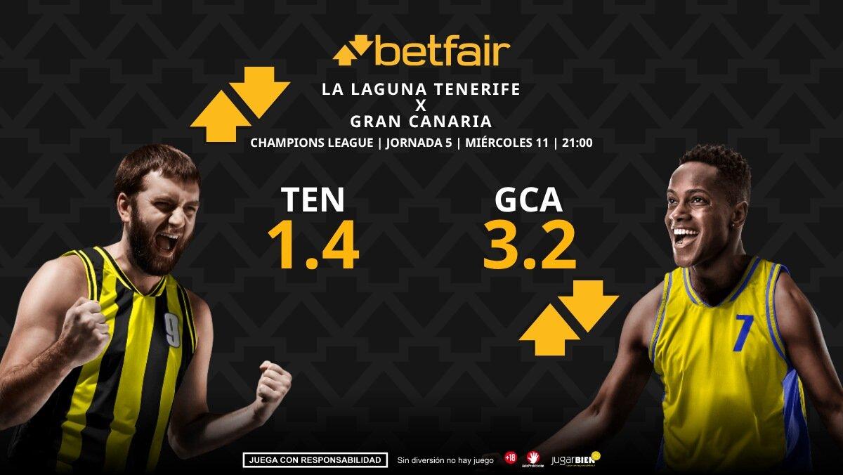 La Laguna Tenerife - CB Gran Canaria: horario, dónde ver, estadísticas, pronósticos y clasificación
