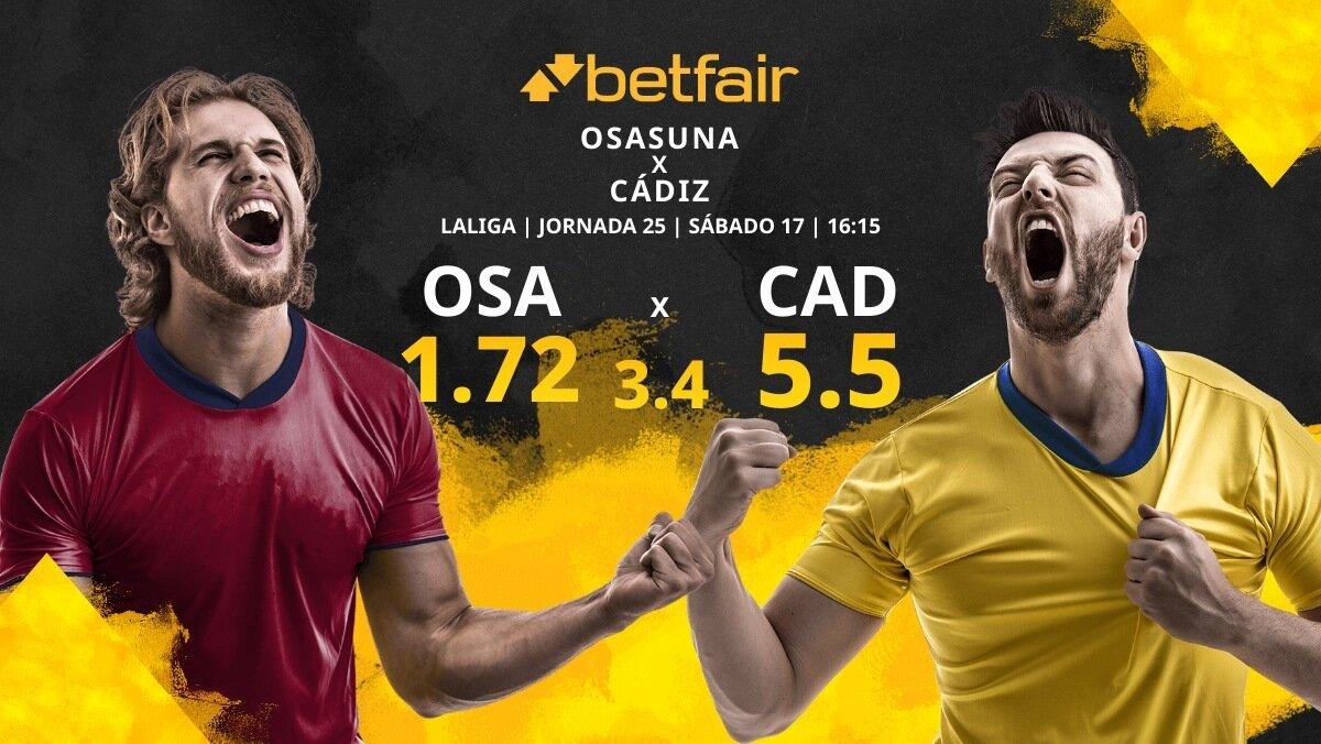 CA Osasuna vs. Cádiz CF: horario, TV, estadísticas, clasificación y pronósticos