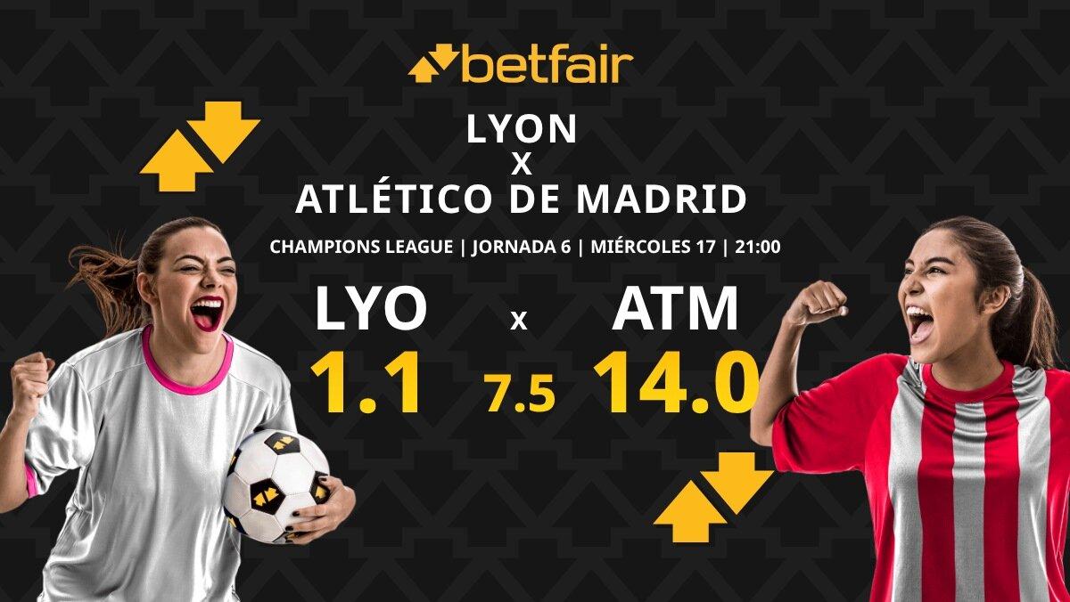 OL Lyonnes vs. Atlético de Madrid: horario, dónde ver, pronósticos y clasificación