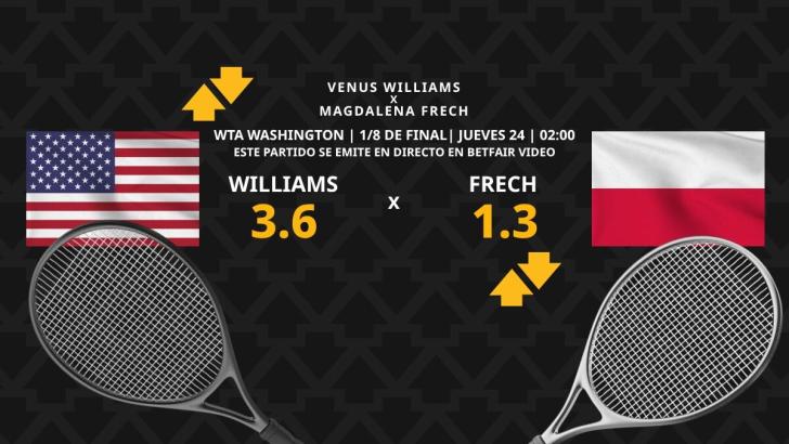 Venus Williams vs. Magdalena Frech: horario, dónde ver, estadísticas y pronósticos