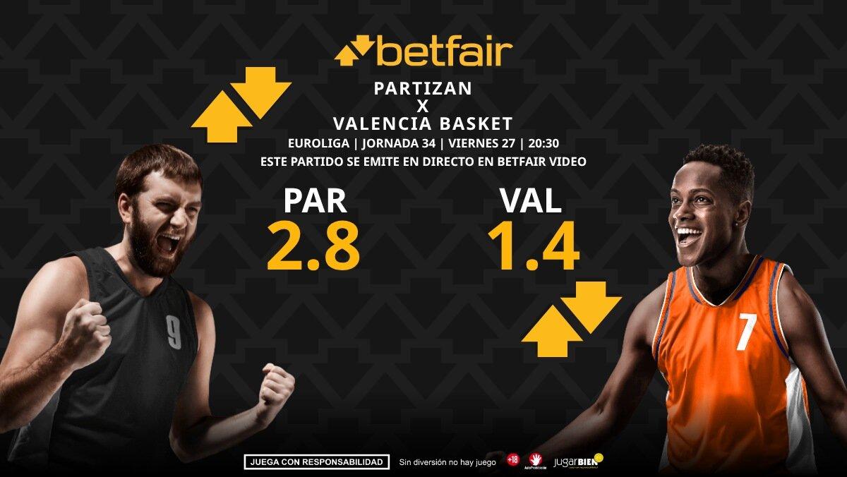 KK Partizan - Valencia Basket: horario, dónde ver, pronósticos, estadísticas y clasificación