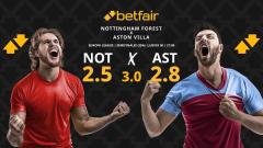 Nottingham Forest - Aston Villa: horario, dónde ver, pronósticos, estadísticas y cuadro