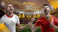 Sevilla vs. Roma: horario, TV, alineaciones, estadísticas y mejores pronósticos