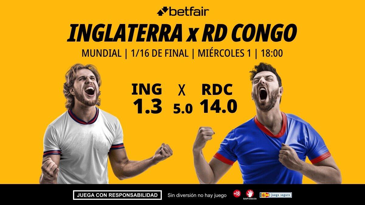 Inglaterra - RD Congo: alineaciones, horario, dónde ver, pronósticos y estadísticas