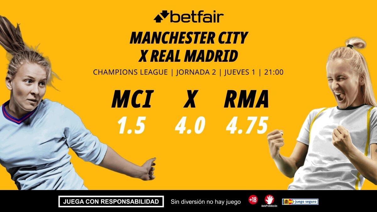 Manchester City - Real Madrid: alineaciones, horario, dónde ver, pronósticos y estadísticas