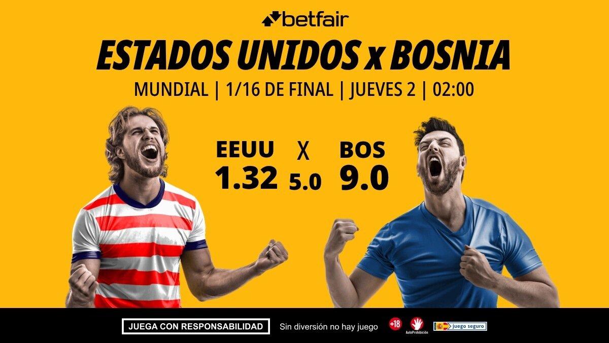 Estados Unidos - Bosnia: alineaciones, horario, dónde ver, pronósticos y estadísticas