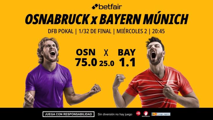 VfL Osnabruck - Bayern de Múnich: alineaciones, horario, dónde ver, pronósticos y estadísticas