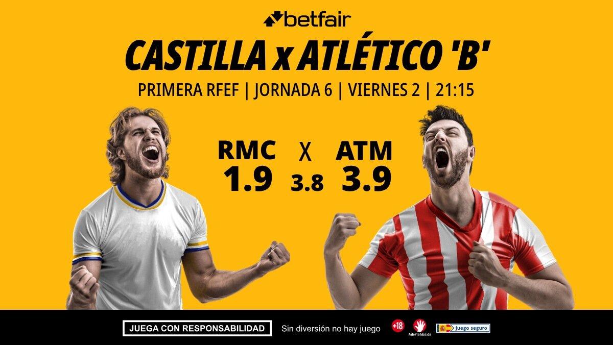 Real Madrid Castilla - Atlético Madrileño: alineaciones, horario, dónde ver, pronósticos y estadísticas