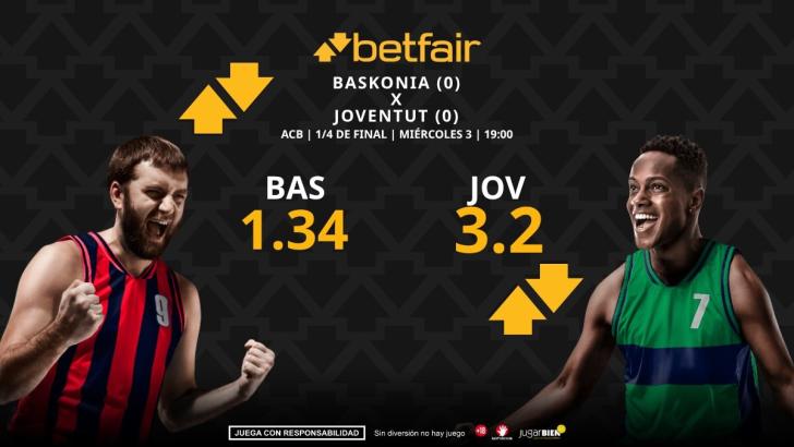 Baskonia - Joventut (partido 1): horario, dónde ver, pronósticos, estadísticas y cuadro