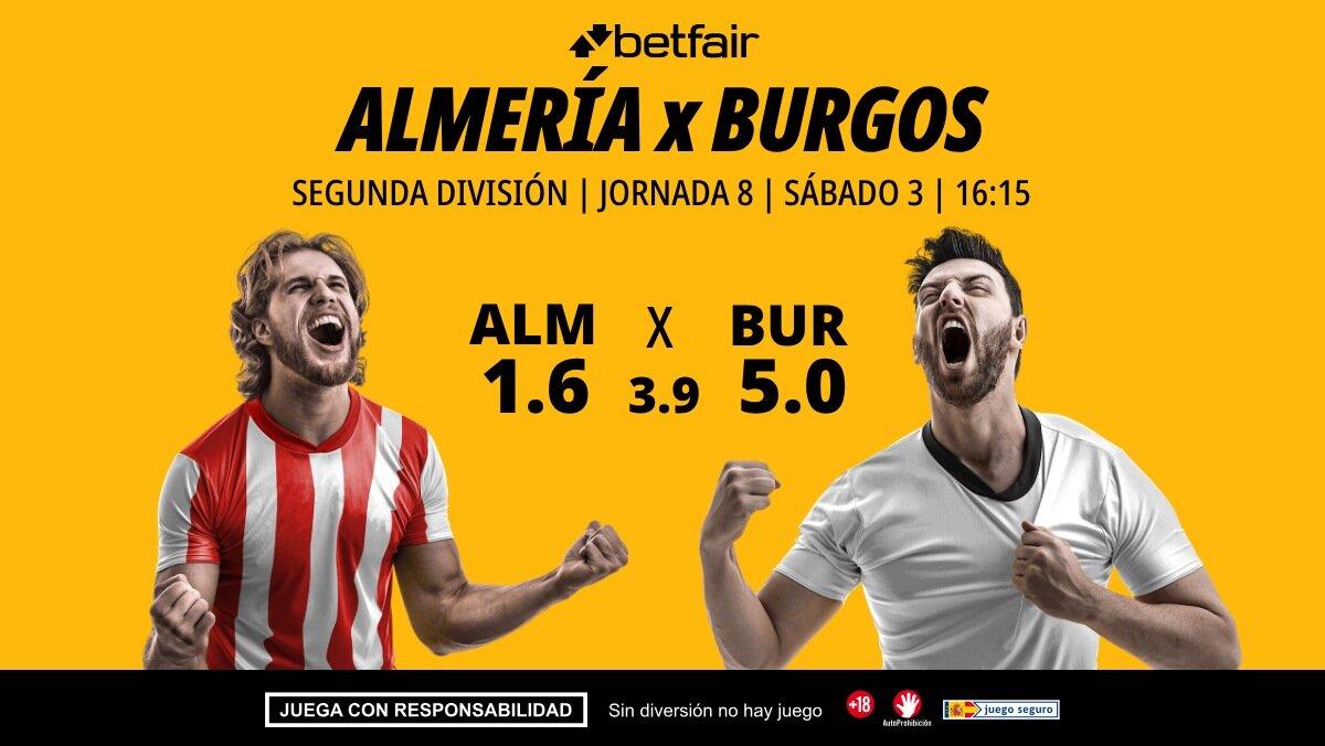 Almería - Burgos: alineaciones, horario, dónde ver, pronósticos y estadísticas