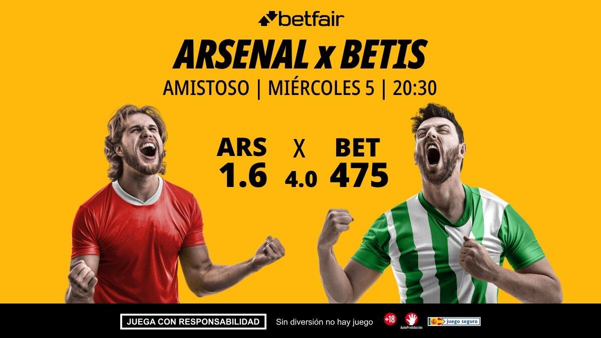 Arsenal - Real Betis: alineaciones, horario, dónde ver, pronósticos y estadísticas