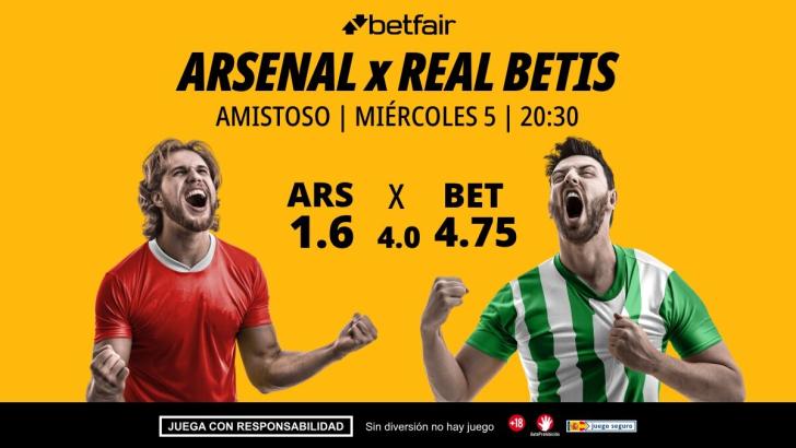 Arsenal - Real Betis: alineaciones, horario, dónde ver, pronósticos y estadísticas