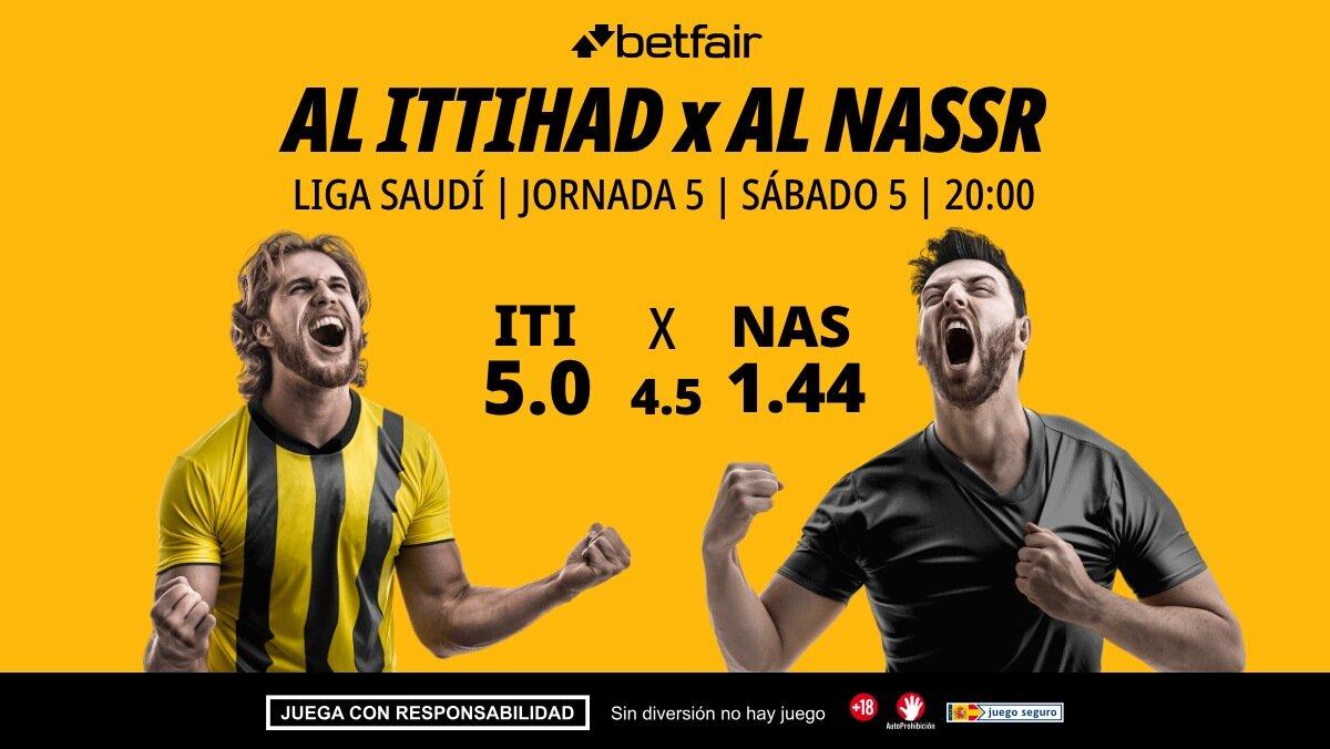 Al Ittihad - Al Nassr: alineaciones, horario, dónde ver, pronósticos y estadísticas
