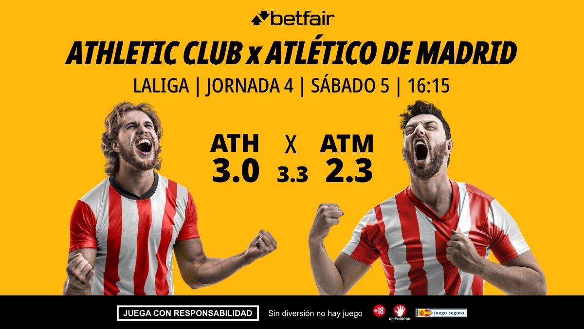 Athletic Club - Atlético de Madrid: alineaciones, horario, dónde ver, pronósticos y estadísticas