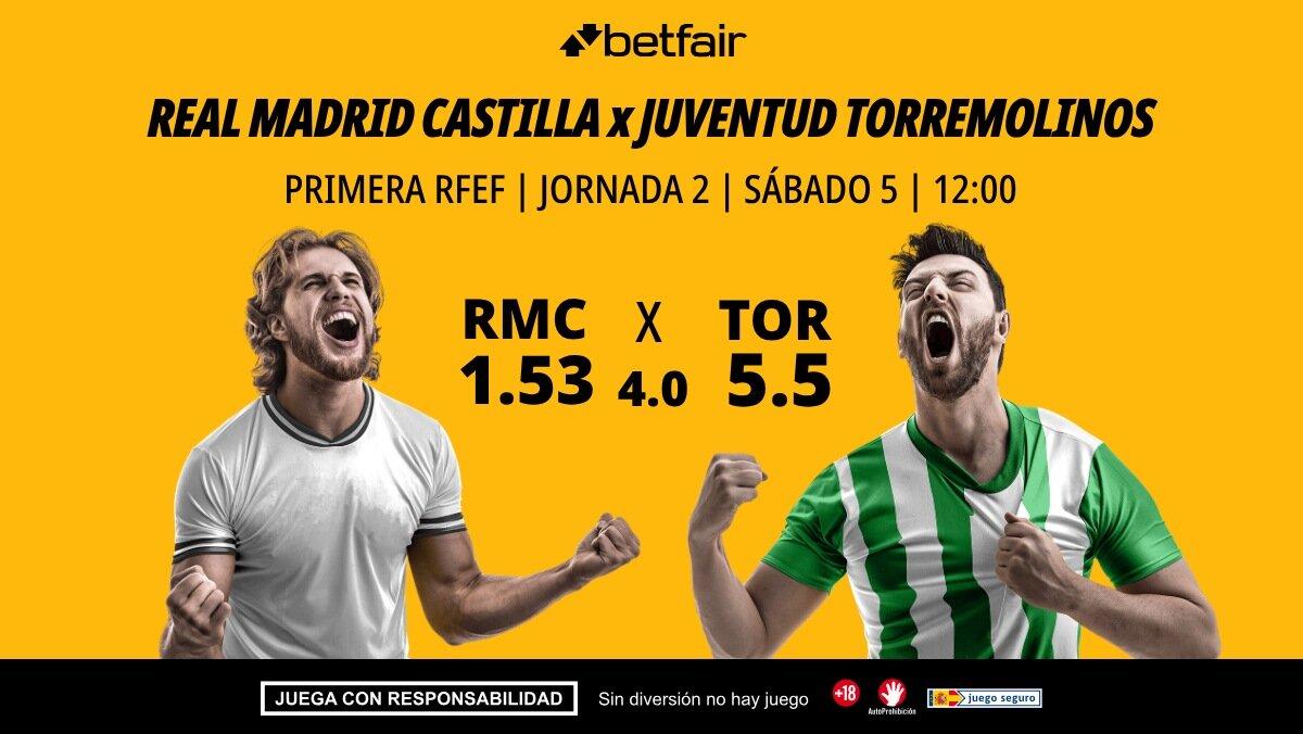Real Madrid Castilla - Juventud Torremolinos: alineaciones, horario, dónde ver, pronósticos y estadísticas