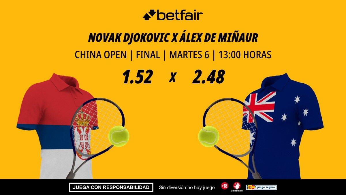 Novak Djokovic - Álex de Miñaur: horario, dónde ver, estadísticas y pronósticos