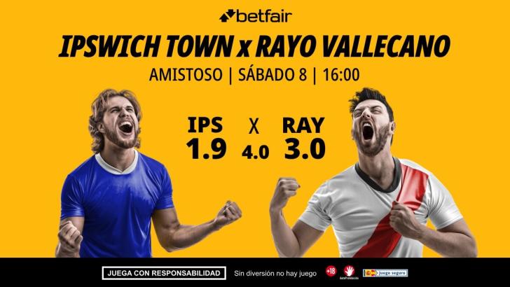 Ipswich Town - Rayo Vallecano: alineaciones, horario, dónde ver, pronósticos y estadísticas
