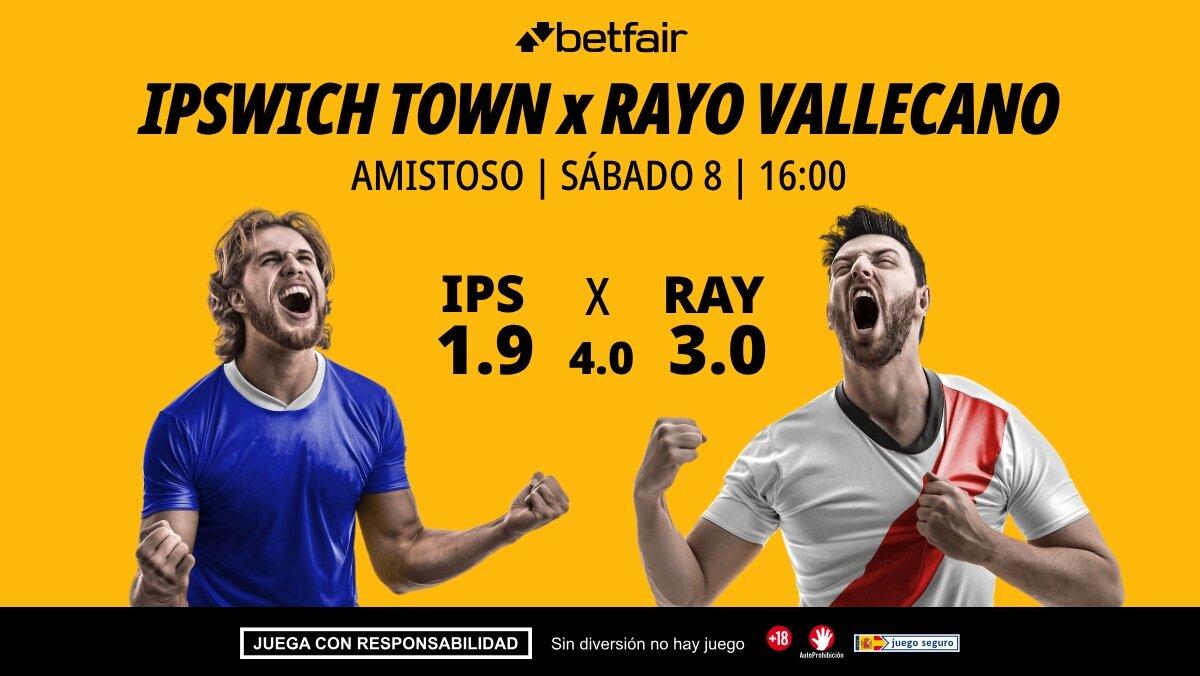 Ipswich Town - Rayo Vallecano: alineaciones, horario, dónde ver, pronósticos y estadísticas