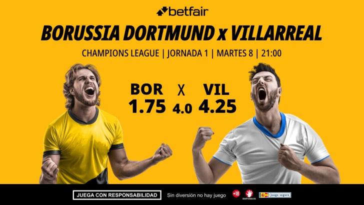 Borussia Dortmund - Villarreal: alineaciones, horario, dónde ver, pronósticos y estadísticas