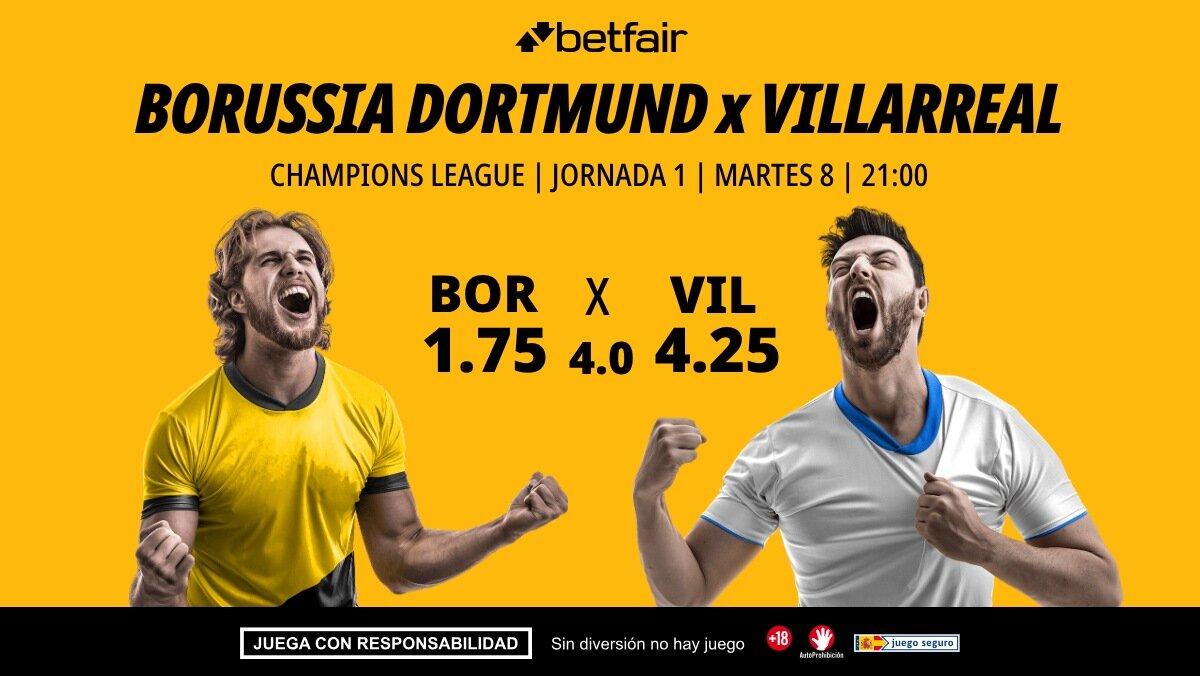 Borussia Dortmund - Villarreal: alineaciones, horario, dónde ver, pronósticos y estadísticas