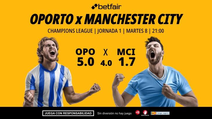 Oporto - Manchester City: alineaciones, horario, dónde ver, pronósticos y estadísticas