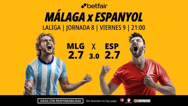 Málaga - Espanyol: alineaciones, horario, dónde ver, pronósticos y estadísticas