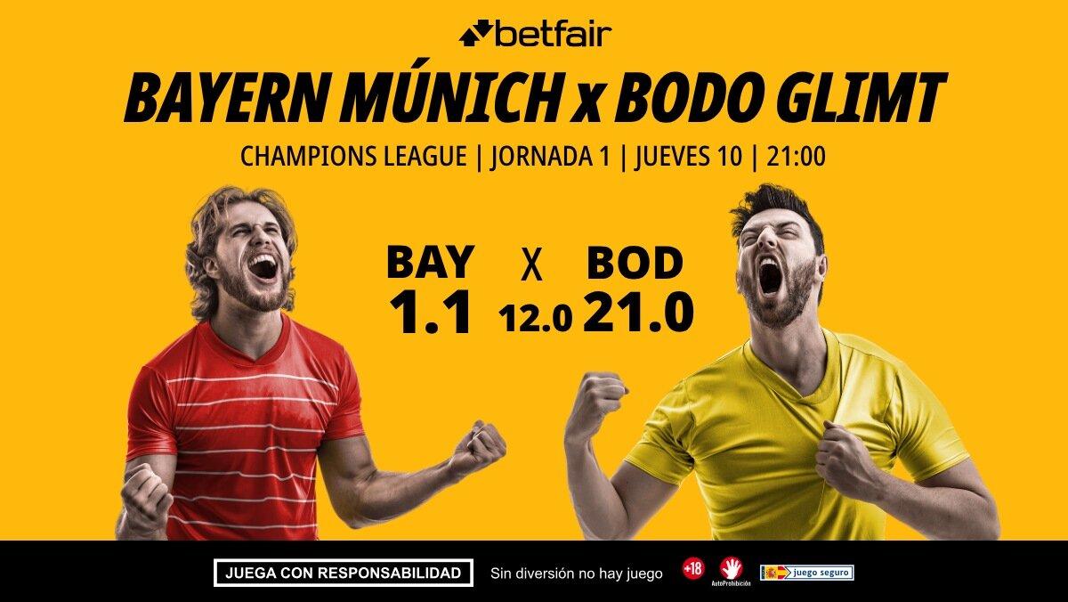 Bayern Múnich - Bodo Glimt: alineaciones, horario, dónde ver, pronósticos y estadísticas