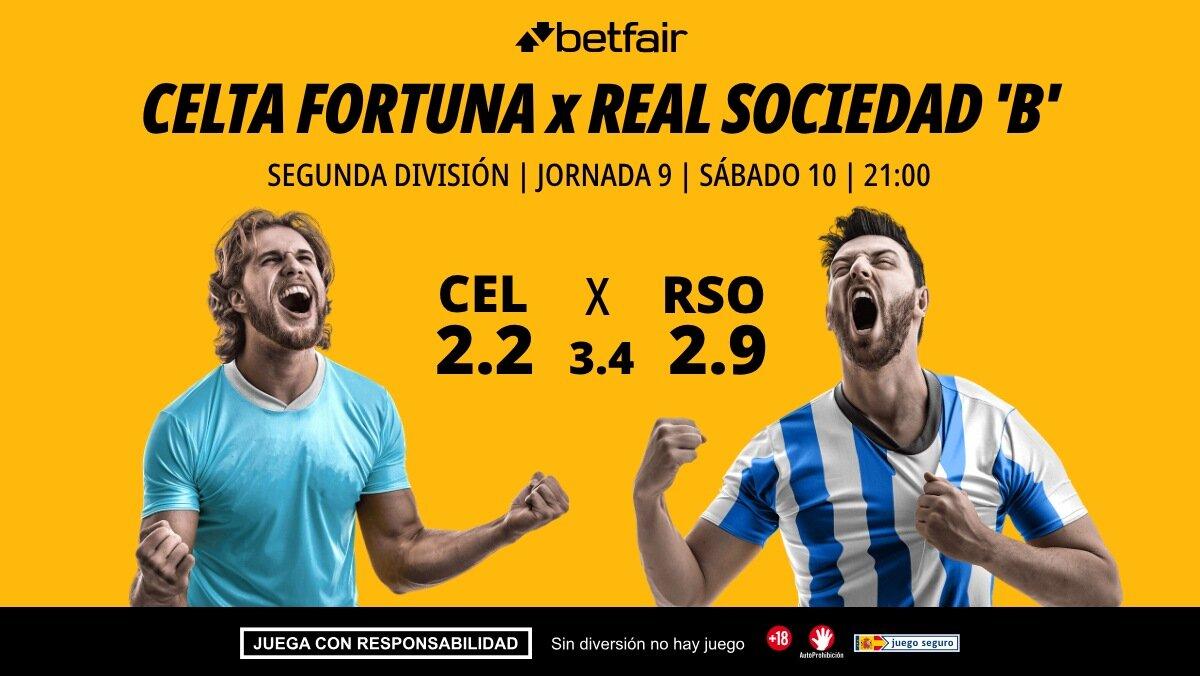 Celta Fortuna - Real Sociedad 'B': alineaciones, horario, dónde ver, pronósticos y estadísticas