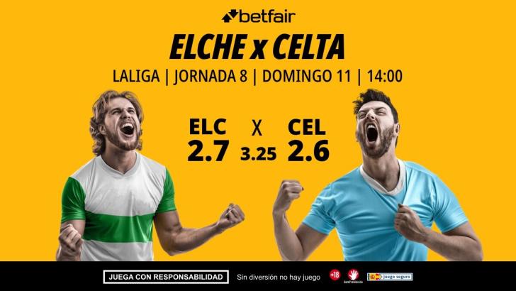 Elche - Celta de Vigo: alineaciones, horario, dónde ver, pronósticos y estadísticas