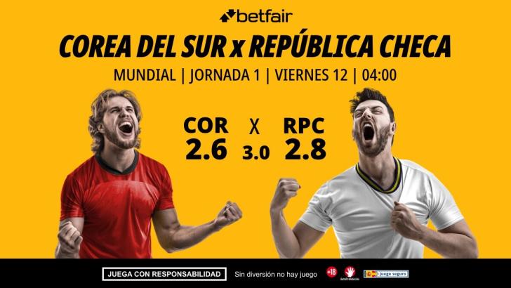 Corea del Sur - República Checa: horario, dónde ver, alineaciones, pronósticos y estadísticas