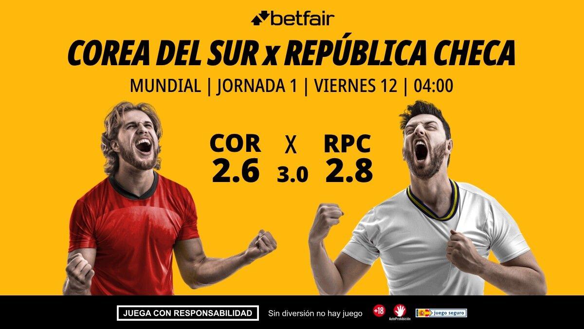 Corea del Sur - República Checa: horario, dónde ver, alineaciones, pronósticos y estadísticas
