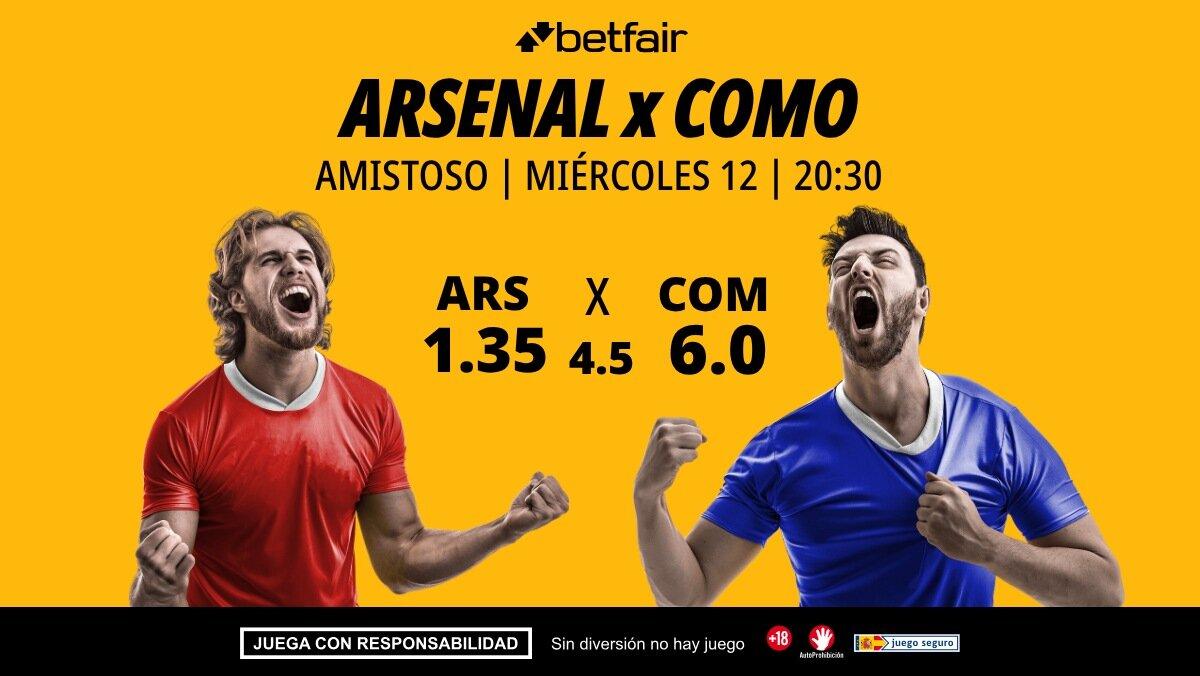 Arsenal - Como: alineaciones, horario, dónde ver, pronósticos y estadísticas