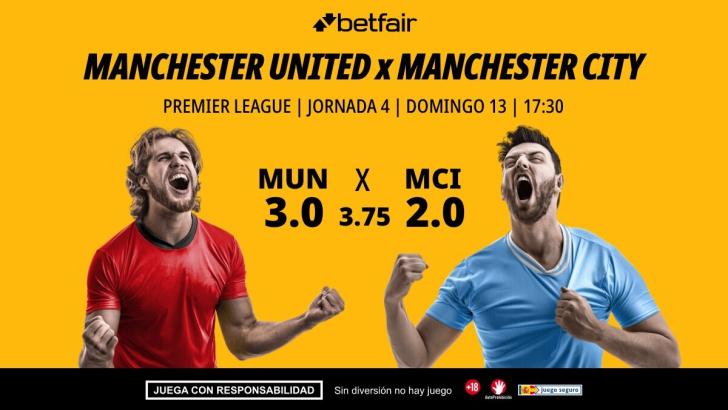 Manchester United - Manchester City: alineaciones, horario, dónde ver, pronósticos y estadísticas