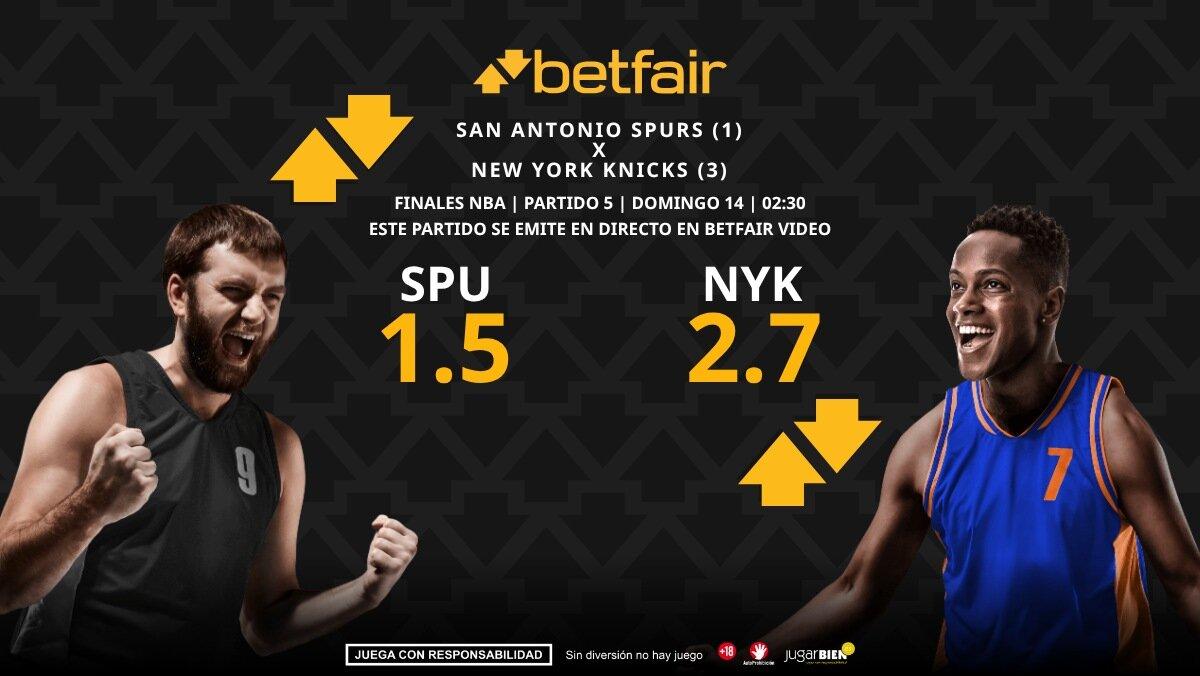 San Antonio Spurs - New York Knicks (partido 5): horario, dónde ver, bajas, estadísticas y pronósticos