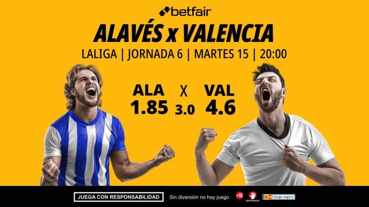 Alavés - Valencia: alineaciones, horario, dónde ver, pronósticos y estadísticas