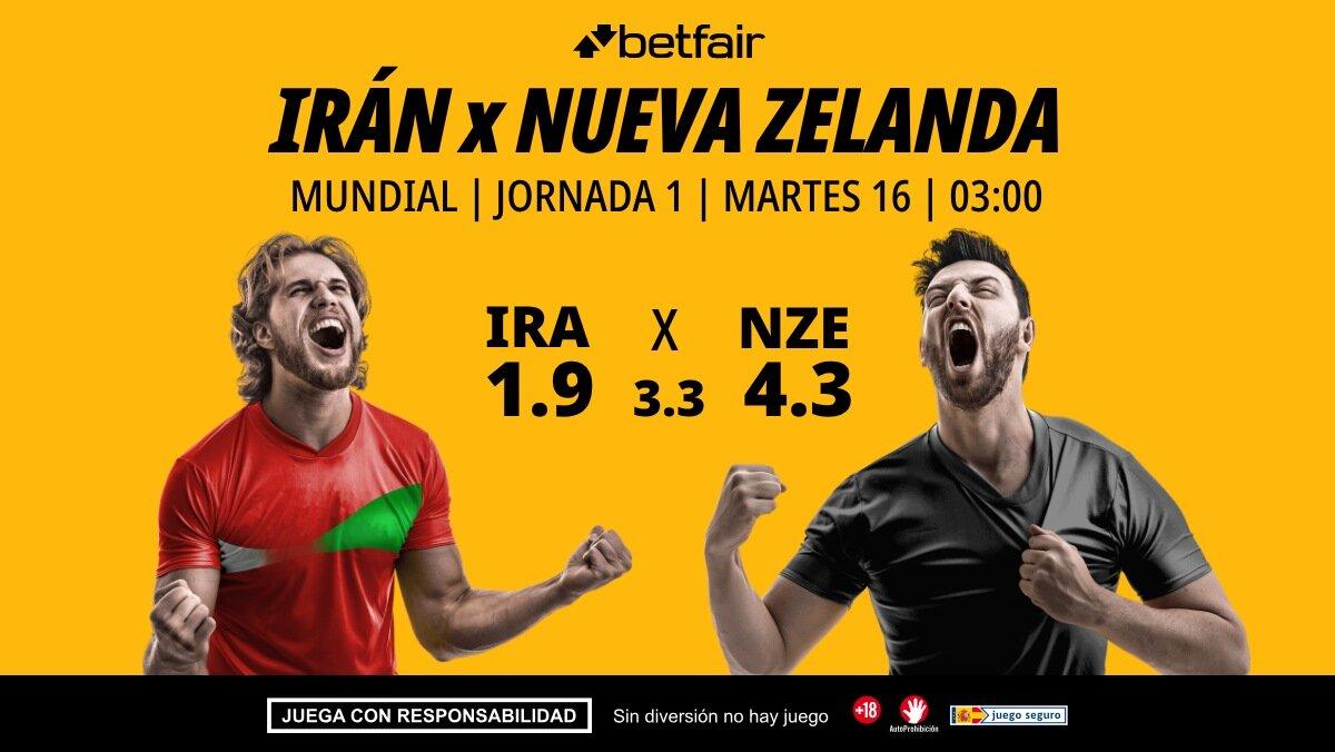 Irán - Nueva Zelanda: horario, dónde ver, alineaciones, pronósticos y estadísticas