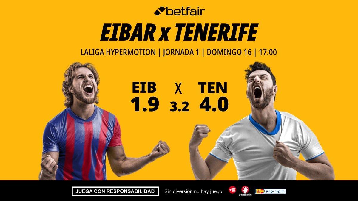 Eibar - Tenerife: alineaciones, horario, dónde ver, pronósticos y estadísticas