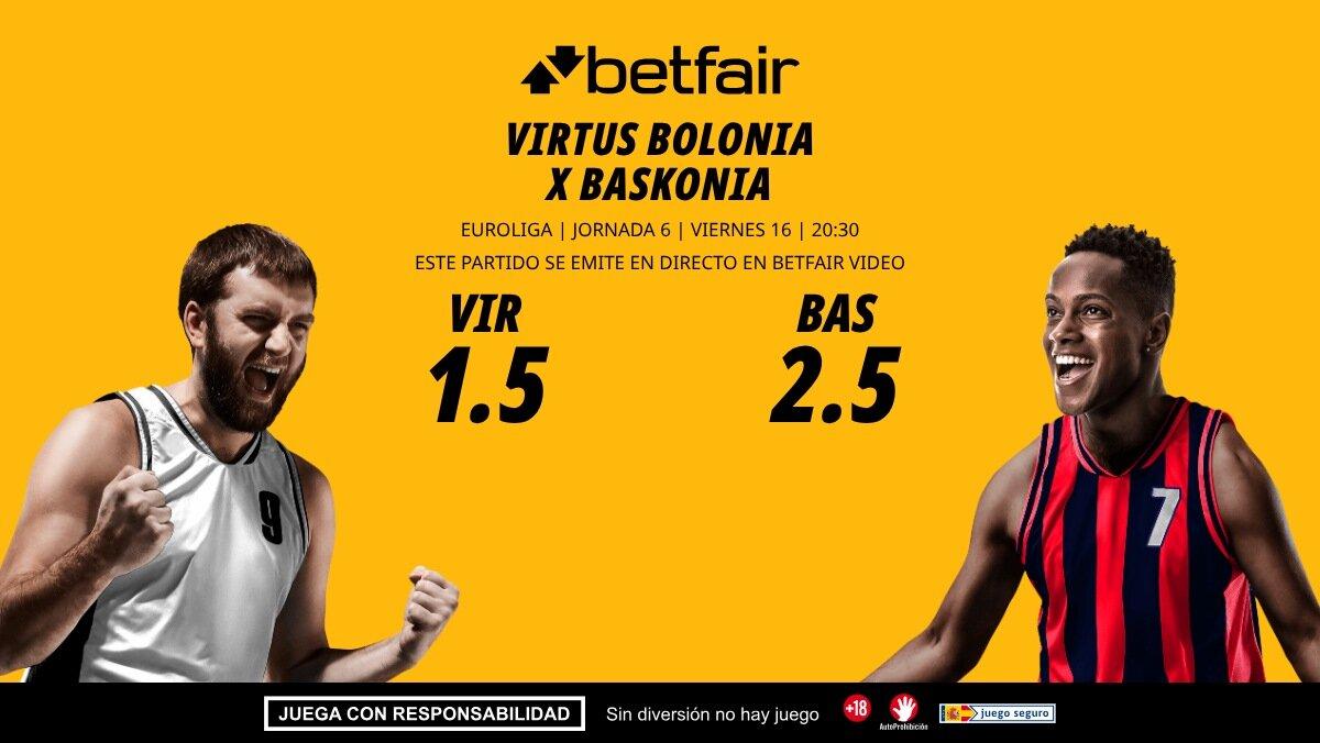 Virtus Bolonia - Baskonia: horario, dónde ver, bajas, estadísticas y pronósticos
