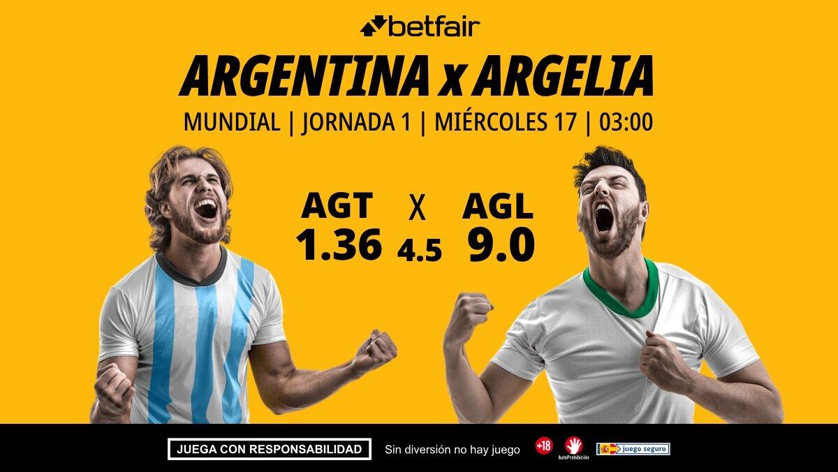 Argentina - Argelia: horario, dónde ver, alineaciones, pronósticos y estadísticas