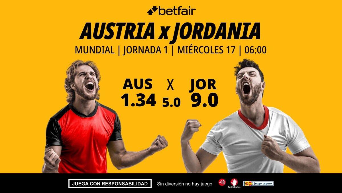 Austria - Jordania: horario, dónde ver, alineaciones, pronósticos y estadísticas