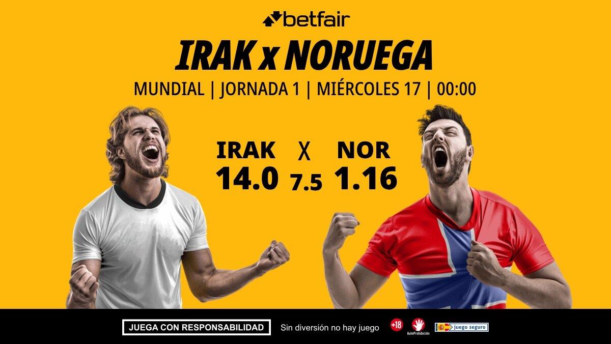 Irak - Noruega: horario, dónde ver, alineaciones, pronósticos y estadísticas