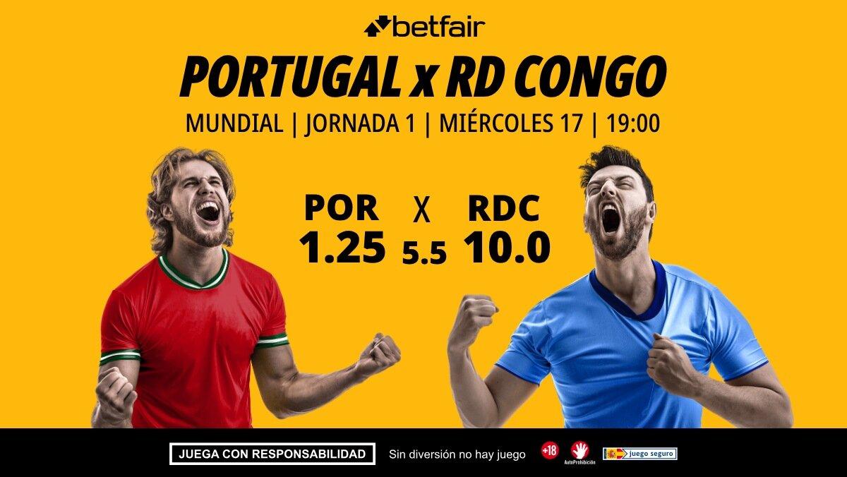 Portugal - RD Congo: horario, dónde ver, alineaciones, pronósticos y estadísticas